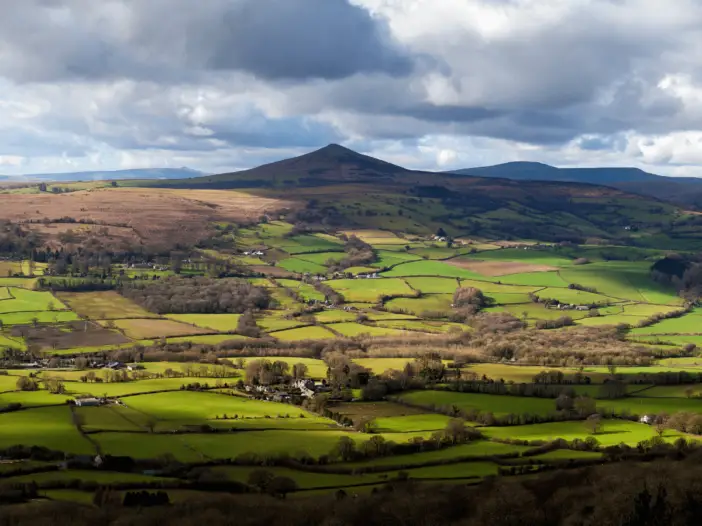 view of sugarloaf mountain in wales