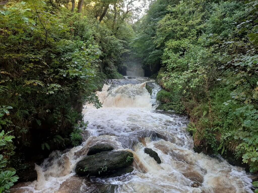 watersmeet waterfall on hoar oak water