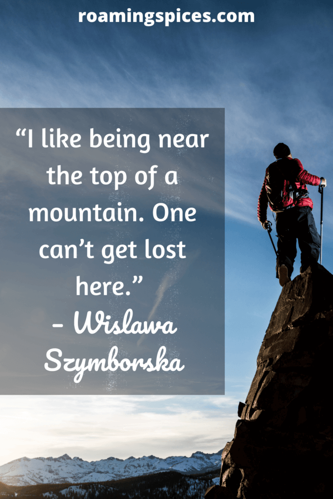 Wislawa Szymborska hiking quote