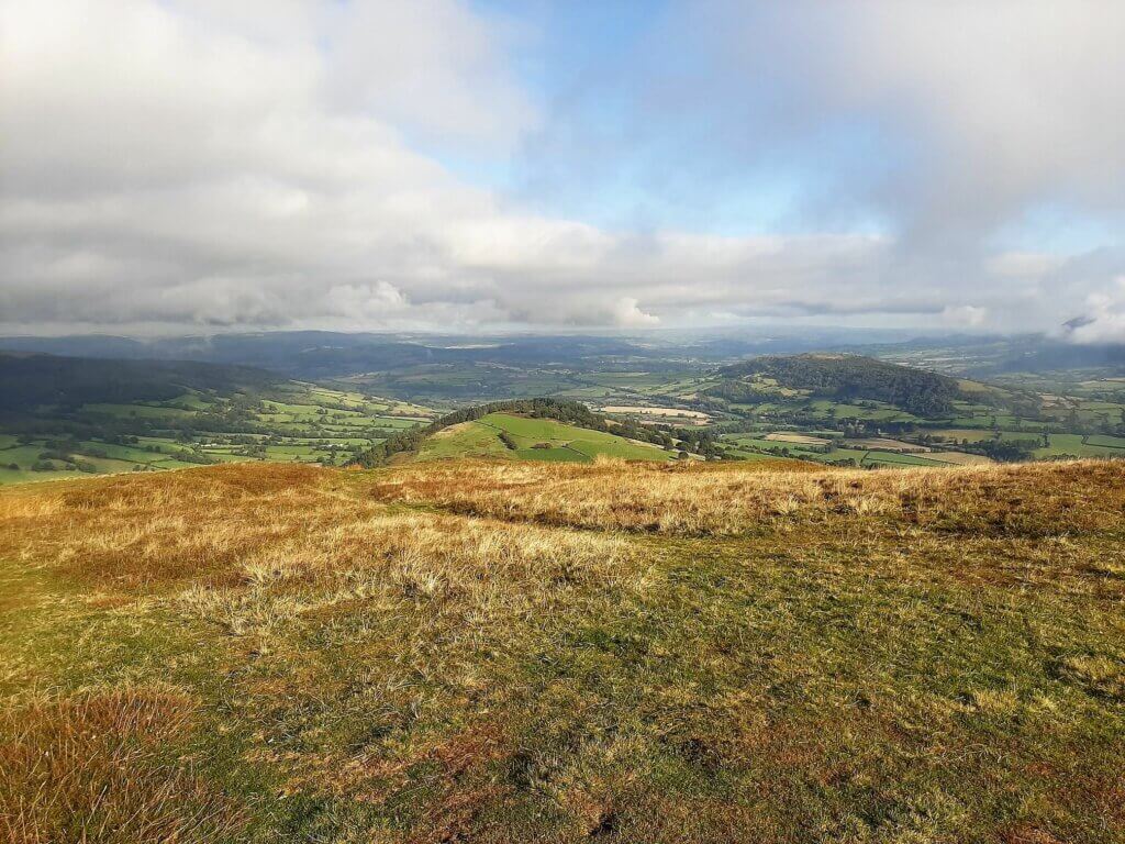 view to the north from the summit of tor y foel