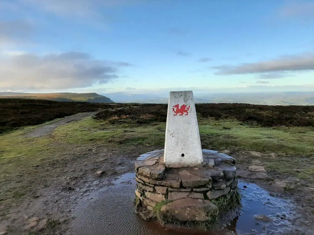trig point at the summit of hay bluff