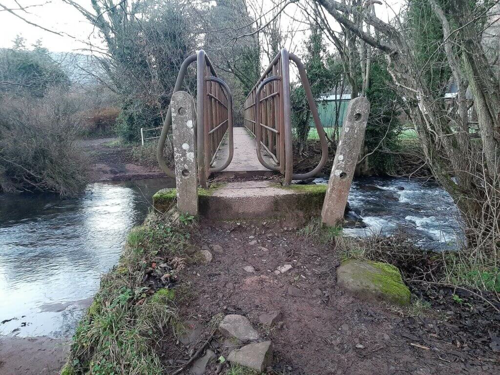 footbridge over the river honddu in llanthony