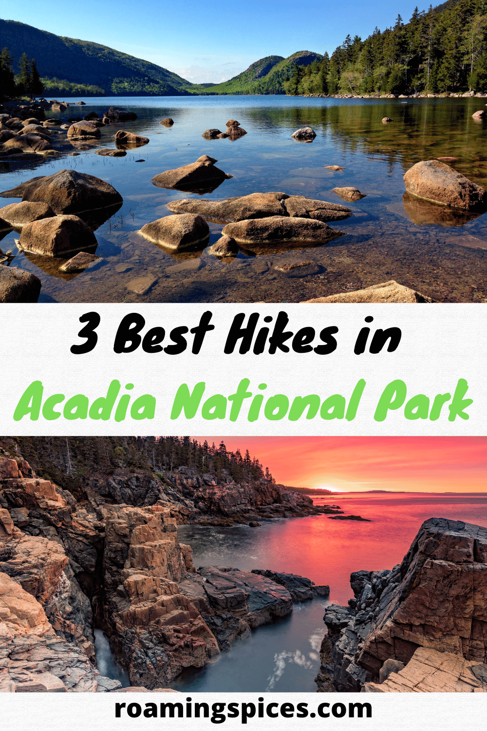 best hikes in acadia national park pin