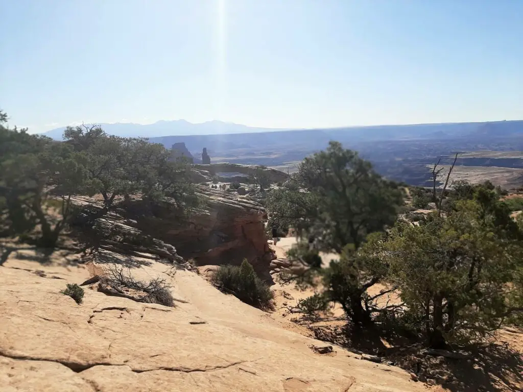 view of mesa arch from the mesa arch trail