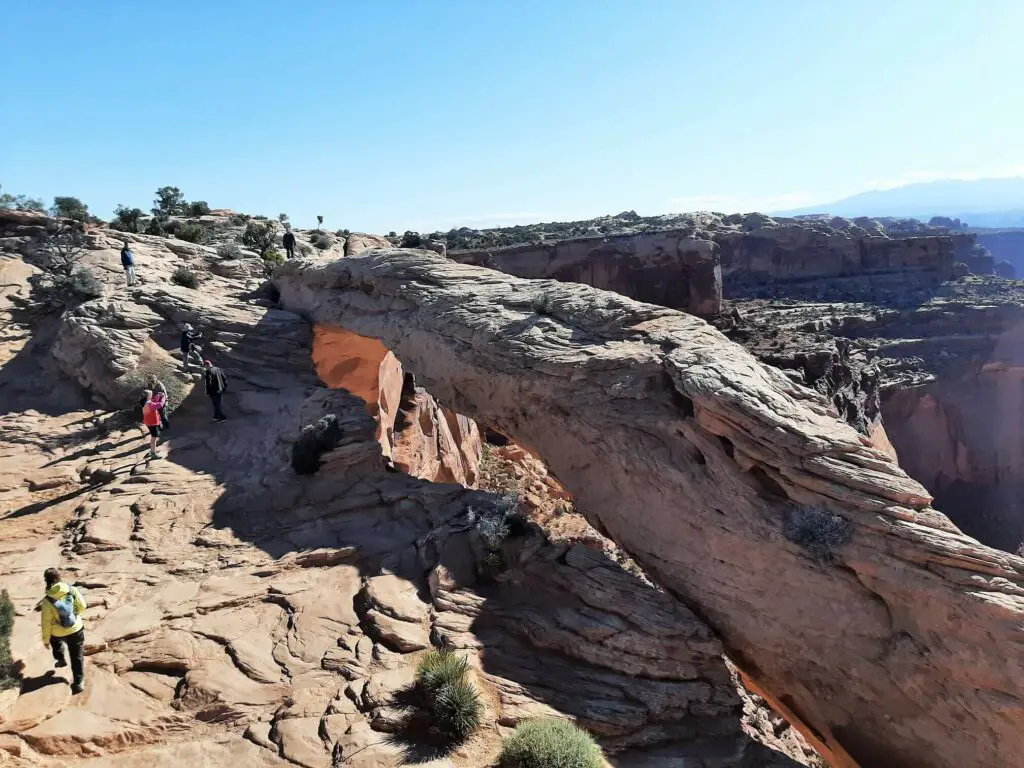 view to the north across the top of mesa arch