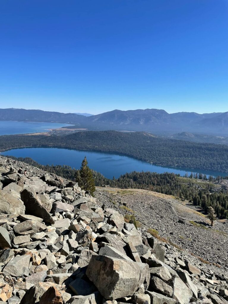 view towards lake tahoe from mount tallac