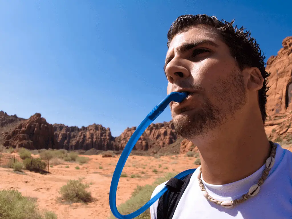 drinking tube from hydration pack