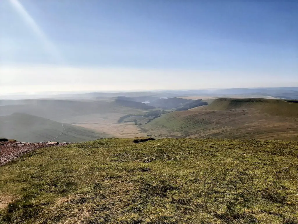 southerly view from the summit of pen y fan
